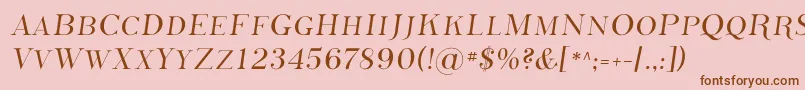 Phoss   -Schriftart – Braune Schriften auf rosa Hintergrund