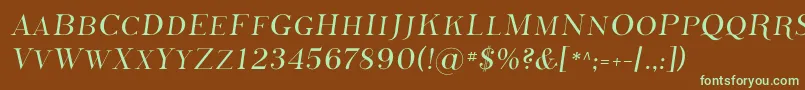 Weitere Informationen zur Phoss -Schriftart Phoss -Schriftart – Grüne Schriften auf braunem Hintergrund