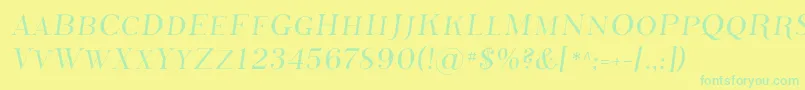 Phoss   -Schriftart – Grüne Schriften auf gelbem Hintergrund