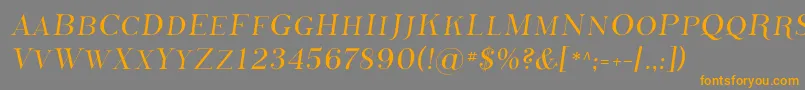 Phoss   -fontti – oranssit fontit harmaalla taustalla