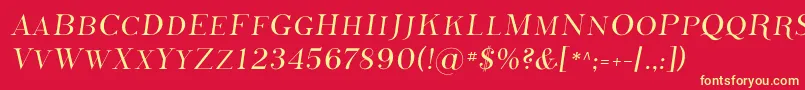 フォントPhoss    – 黄色の文字、赤い背景