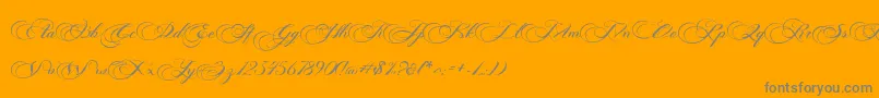 Photograph Script Free Personal -Schriftart – Graue Schriften auf orangefarbenem Hintergrund