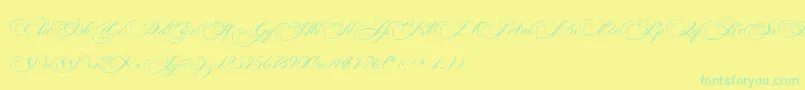 フォントPhotograph Script Free Personal  – 黄色い背景に緑の文字