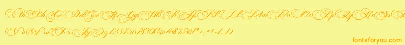 Photograph Script Free Personal  Font – Orange Fonts on Yellow Background