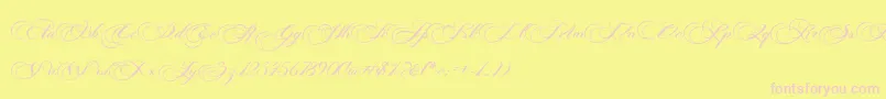 Photograph Script Free Personal  Font – Pink Fonts on Yellow Background