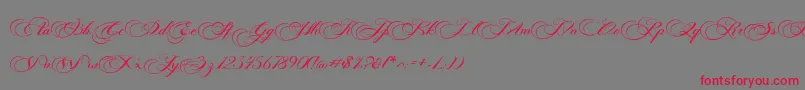 Photograph Script Free Personal  Font – Red Fonts on Gray Background