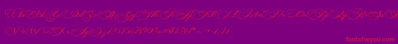 フォントPhotograph Script Free Personal  – 紫の背景に赤い文字