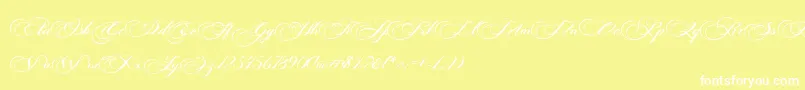 Photograph Script Free Personal  Font – White Fonts on Yellow Background