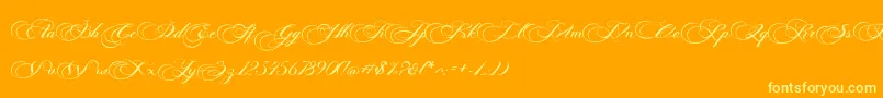 Photograph Script Free Personal  Font – Yellow Fonts on Orange Background
