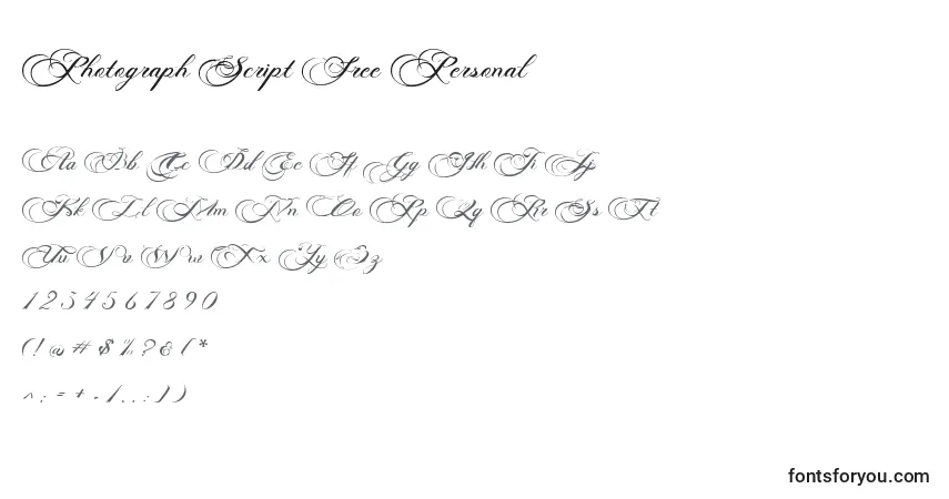 Шрифт Photograph Script Free Personal  (136823) – алфавит, цифры, специальные символы