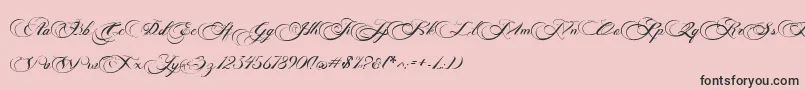 Photograph Script Free Personal -Schriftart – Schwarze Schriften auf rosa Hintergrund