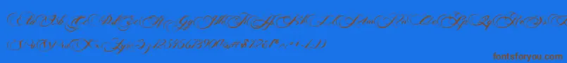 Photograph Script Free Personal  Font – Brown Fonts on Blue Background