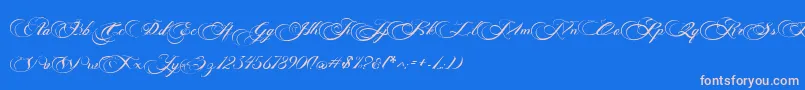 Photograph Script Free Personal -Schriftart – Rosa Schriften auf blauem Hintergrund