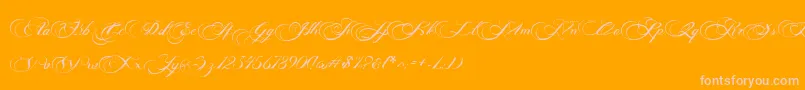 Photograph Script Free Personal -Schriftart – Rosa Schriften auf orangefarbenem Hintergrund