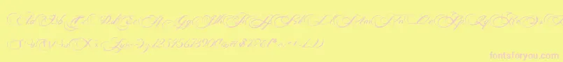 Czcionka Photograph Script Free Personal  – różowe czcionki na żółtym tle