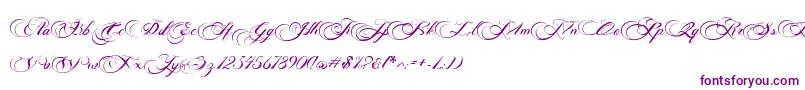 Photograph Script Free Personal -Schriftart – Violette Schriften auf weißem Hintergrund