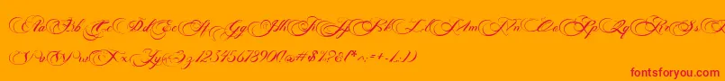 Photograph Script Free Personal  Font – Red Fonts on Orange Background