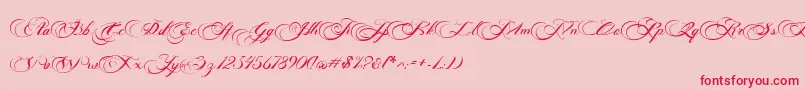 フォントPhotograph Script Free Personal  – ピンクの背景に赤い文字