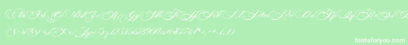 Photograph Script Free Personal  Font – White Fonts on Green Background