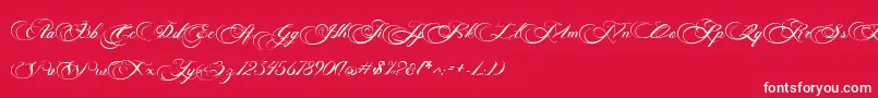 Photograph Script Free Personal -fontti – valkoiset fontit punaisella taustalla