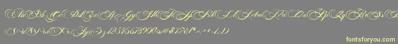 Photograph Script Free Personal  Font – Yellow Fonts on Gray Background