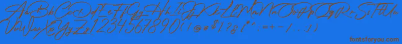 Photograph Signature Font – Brown Fonts on Blue Background
