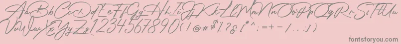 Photograph Signature-Schriftart – Graue Schriften auf rosa Hintergrund