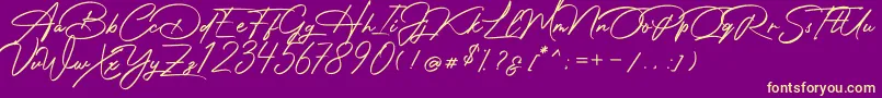 Photograph Signature Font – Yellow Fonts on Purple Background