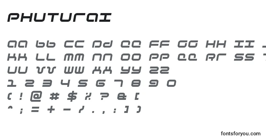 Schriftart Phuturai – Alphabet, Zahlen, spezielle Symbole
