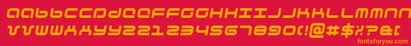 フォントphuturai – 赤い背景にオレンジの文字
