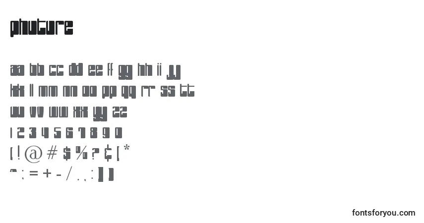 Czcionka PHuture – alfabet, cyfry, specjalne znaki