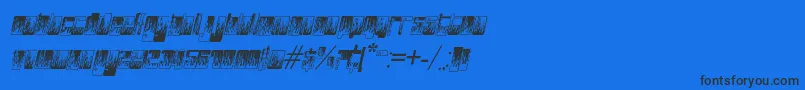 Czcionka PHuturePHlamesPHAST – czarne czcionki na niebieskim tle