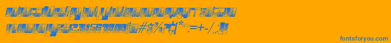 Czcionka PHuturePHlamesPHAST – niebieskie czcionki na pomarańczowym tle