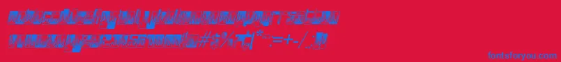 PHuturePHlamesPHAST-Schriftart – Blaue Schriften auf rotem Hintergrund