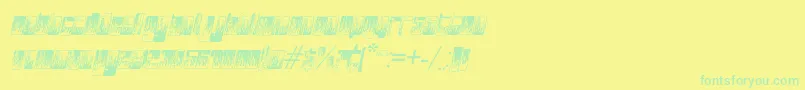 Czcionka PHuturePHlamesPHAST – zielone czcionki na żółtym tle