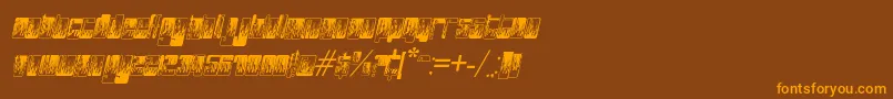 Czcionka PHuturePHlamesPHAST – pomarańczowe czcionki na brązowym tle