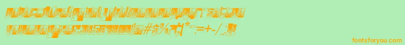 PHuturePHlamesPHAST-Schriftart – Orangefarbene Schriften auf grünem Hintergrund
