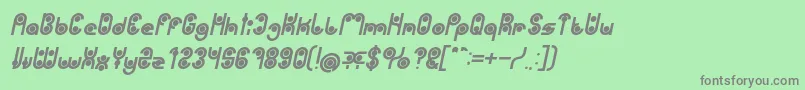 フォントPHYTOPLANKTON Bold Italic – 緑の背景に灰色の文字