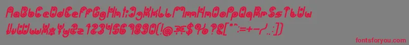 フォントPHYTOPLANKTON Bold Italic – 赤い文字の灰色の背景