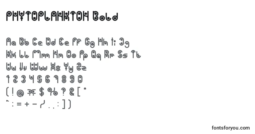 Schriftart PHYTOPLANKTON Bold – Alphabet, Zahlen, spezielle Symbole