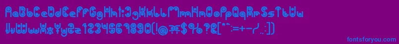 フォントPHYTOPLANKTON Bold – 紫色の背景に青い文字