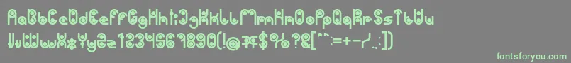 フォントPHYTOPLANKTON Bold – 灰色の背景に緑のフォント
