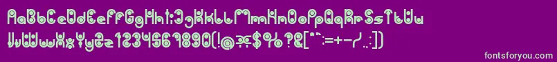 PHYTOPLANKTON Bold-Schriftart – Grüne Schriften auf violettem Hintergrund