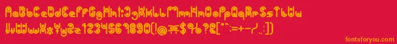 フォントPHYTOPLANKTON Bold – 赤い背景にオレンジの文字