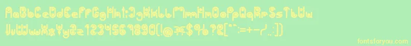 PHYTOPLANKTON Bold-Schriftart – Gelbe Schriften auf grünem Hintergrund