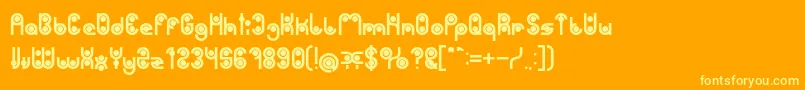 Czcionka PHYTOPLANKTON Bold – żółte czcionki na pomarańczowym tle