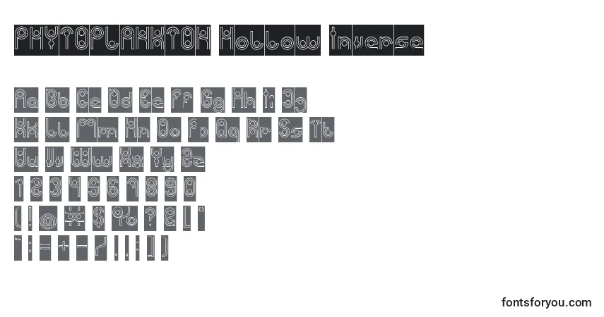 PHYTOPLANKTON Hollow Inverse Font – alphabet, numbers, special characters