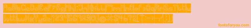 PHYTOPLANKTON Hollow Inverse-Schriftart – Orangefarbene Schriften auf rosa Hintergrund