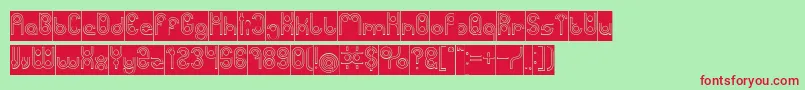 PHYTOPLANKTON Hollow Inverse Font – Red Fonts on Green Background