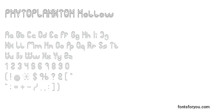 Schriftart PHYTOPLANKTON Hollow – Alphabet, Zahlen, spezielle Symbole